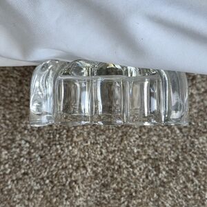 ​Title: Vintage Mid-Century Clear Pressed Glass Lidded Trinket Box - Sunburst